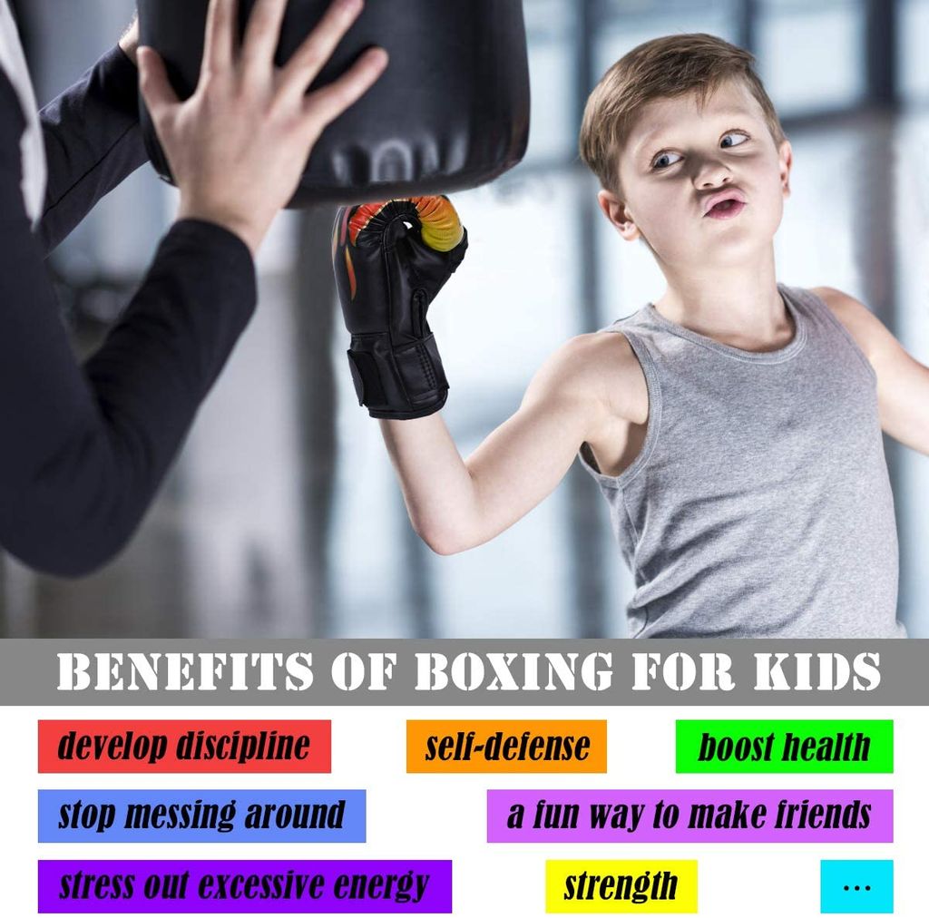 Kinder Boxhandschuhe Kickboxen Sandsack Boxing Handschuhe Thaihandschuhe 4oz 