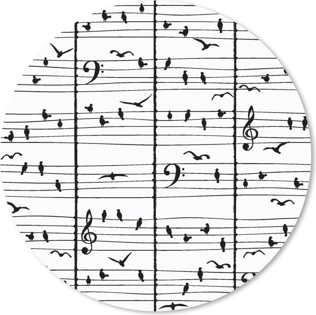 MuchoWow® Mauspad Mousepad Muster - Vogel - Musik 20x20 cm Produktbild 