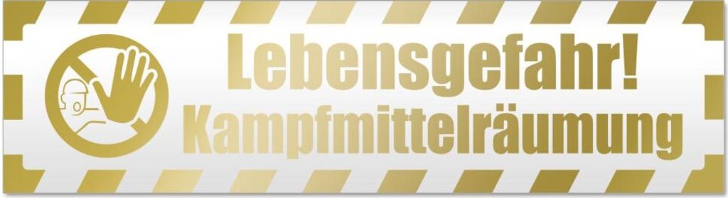 Lebensgefahr! Kampfmittel gestreift Magnetschild Schild magnetisch
