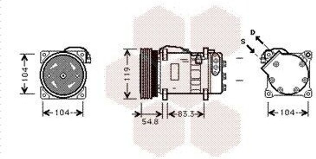VAN WEZEL 5800K281 Klimaanlage Klimakompressor für VW Transporter V Bus (7HB, 7HJ, 7EB, 7EJ, 7EF, 7EG, 7HF, 7EC) Multivan V Transporter V Kastenwagen