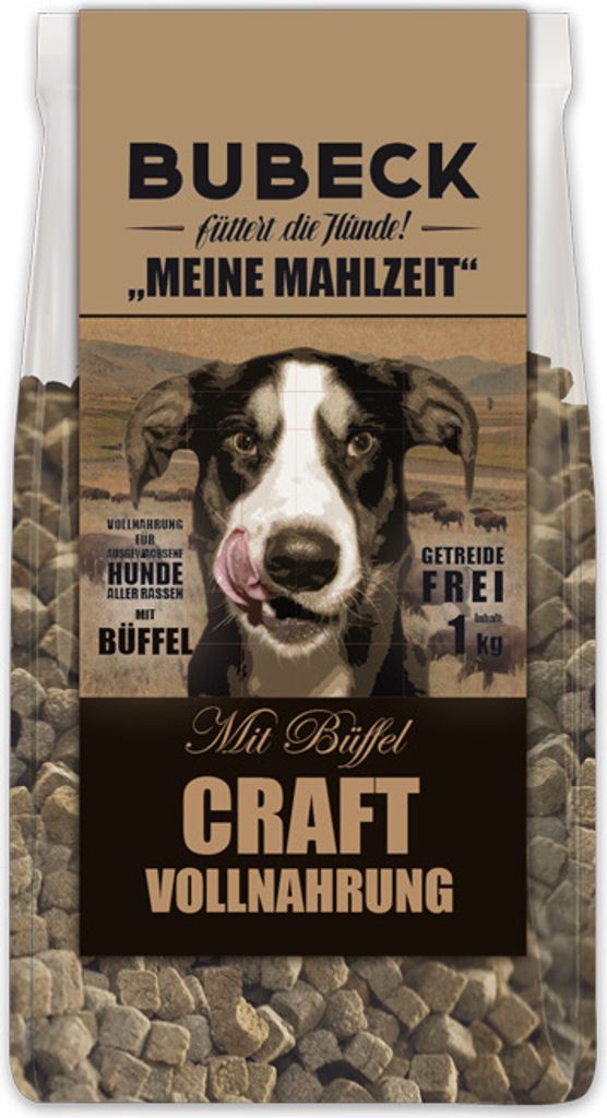 Trockenfutter getreidefrei gebacken mit Büffel von Bubeck 1Kg