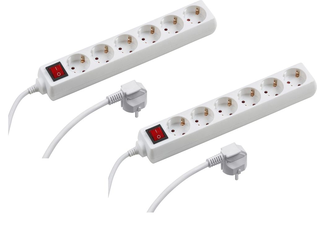 Listwa gniazdowa Meister 6-drożna 2 sztuki1,4 m kabel biały Zdjęcie produktu 