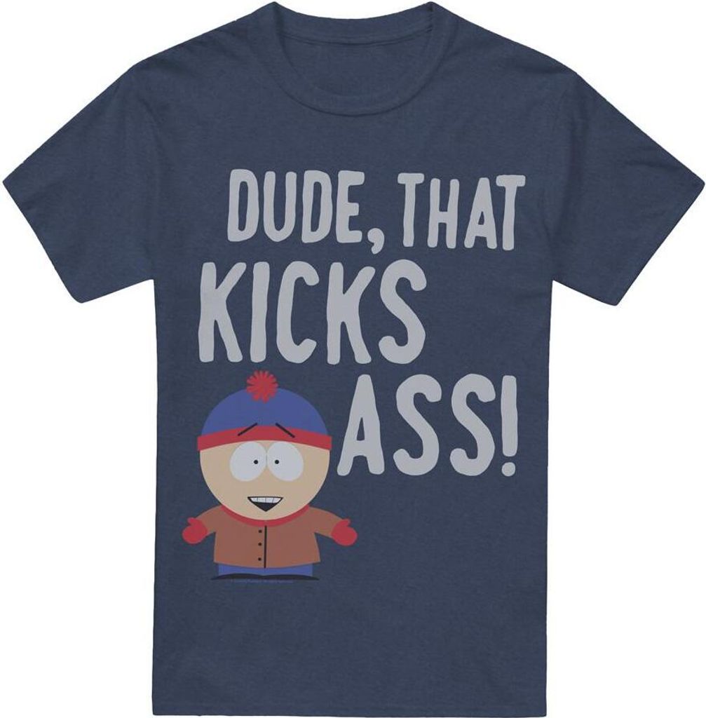 South Park - "Stan Kicks Ass" T-Shirt für Herren/Damen Uni TV15391 (XL) (Marineblau)