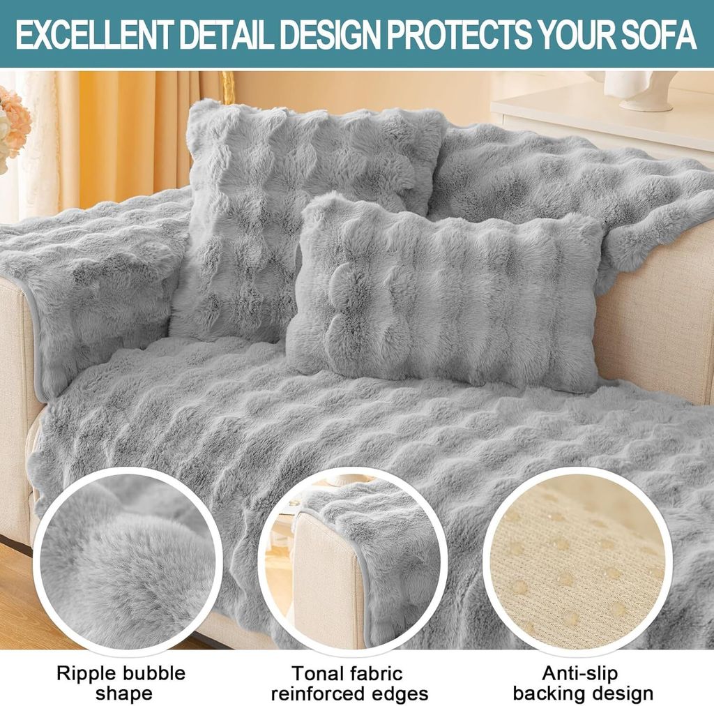 Kaninchen Plüsch Sofabezug L Form 1/2/3/4 Sitzer Sofa Produktbild 2