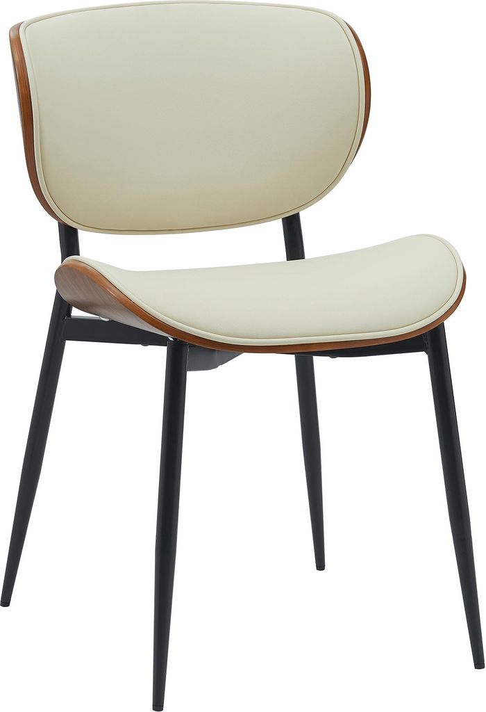 Besucherstuhl HLO-CP118 Kunstleder walnuss/creme