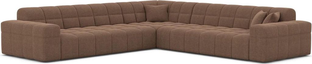 Strukturstoff Ecksofa Nivara Braun