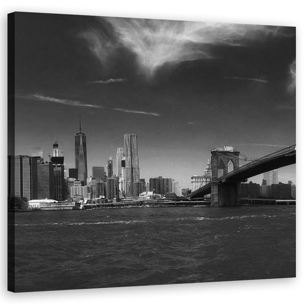 Leinwandbild städte & architektur - schwarz & weiß 30x30 cm Feeby grau wandbild bereit zum aufhängen