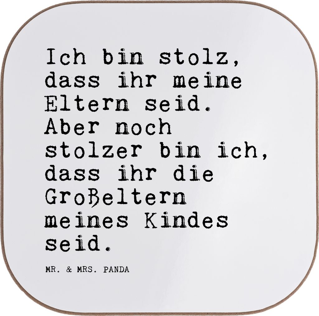 Mr. & Mrs. Panda Tischuntersetzer Ich bin stolz, dass... - Weiß - Geschenk, Enkel Geburt, Coaster, Untersetzer für Gläser, Tassen, Enkelin, sch...
