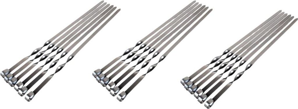 Krumble Grillspieße - Set mit 18 Stück - Fleischspieße - Gemüsespieße - Kebabspieße - BBQ-Spieße - Edelstahl - Silber