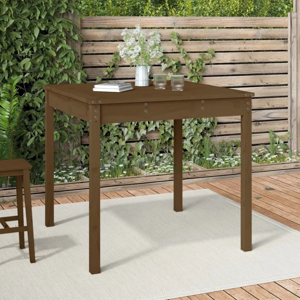 The Living Store Tavolo da giardino marrone miele 82,5x82,5x76 cm in legno di pino massiccio