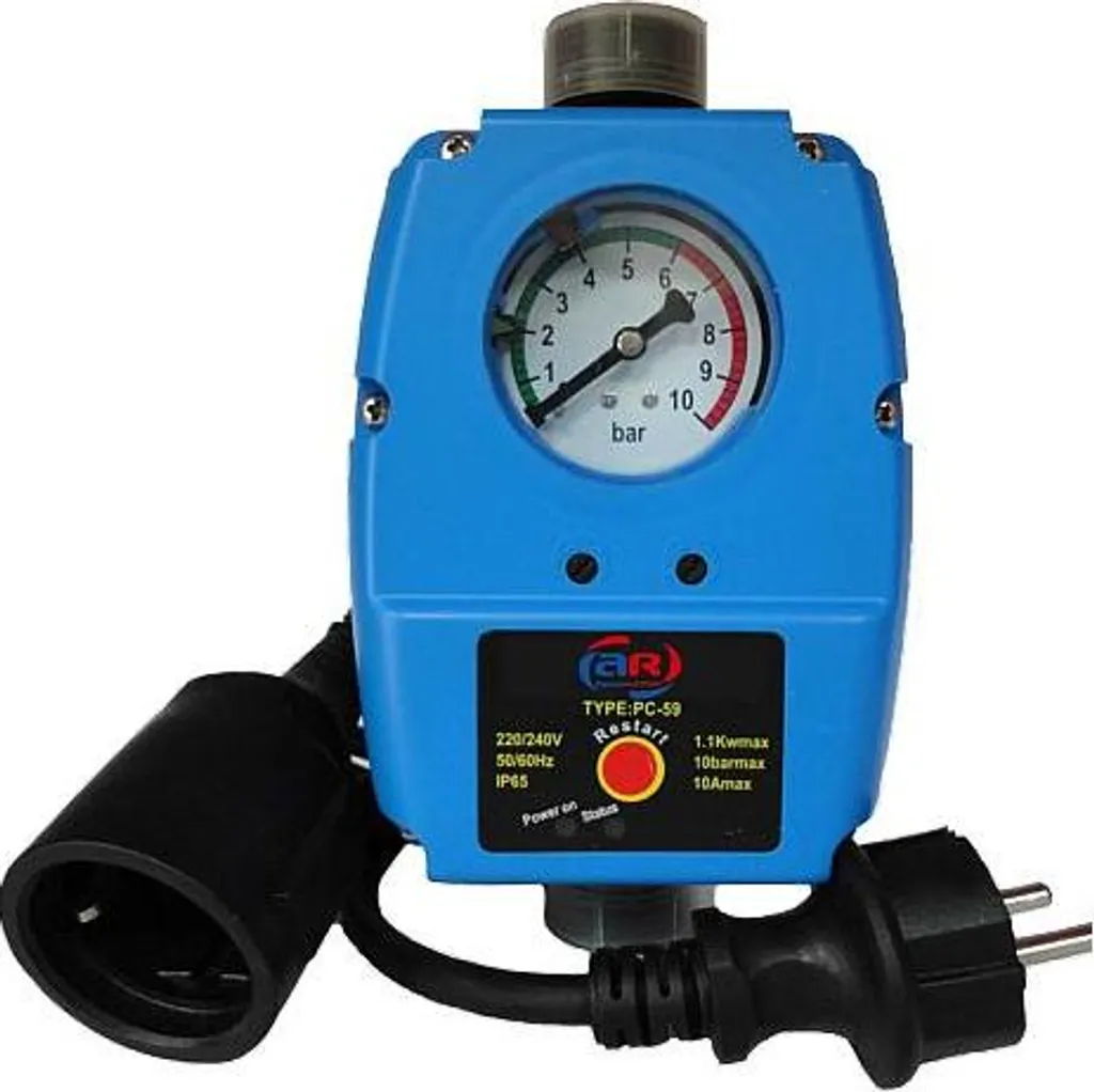 PC-59 Regolatore di Pressione Automatico con Manometro per Elettropompe