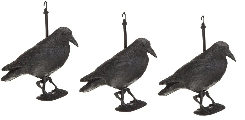 Épouvantail corbeau noir pour protéger potager et cerisier lot de 3