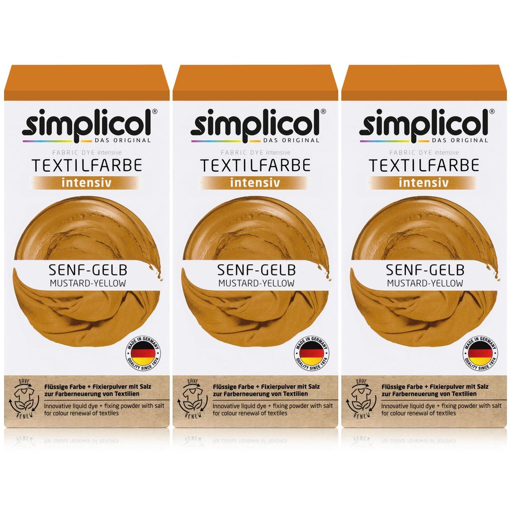 Simplicol Textilfarbe intensiv Senf-Gelb Flüssigfarbe, Produktbild 