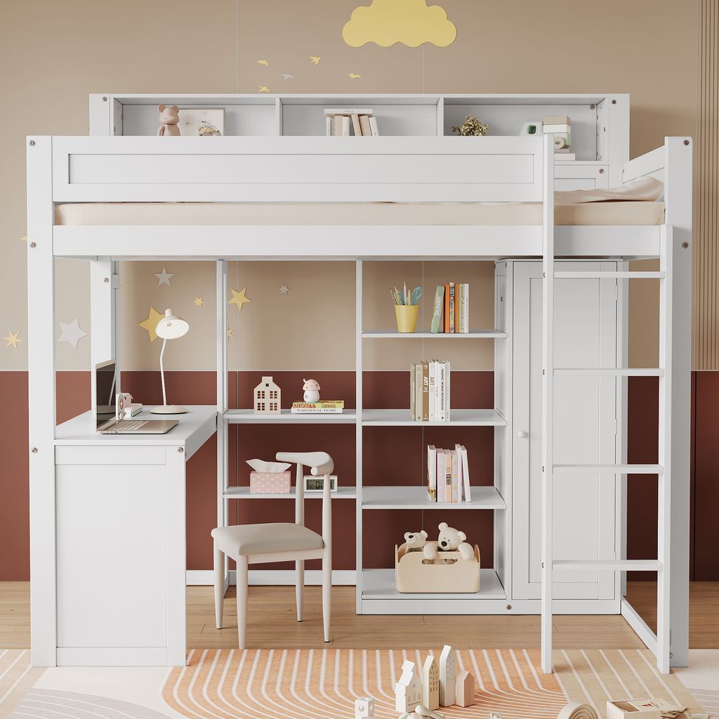 Kinderhochbett Stockbett Etagenbett store Schrank Schreibtisch Regal