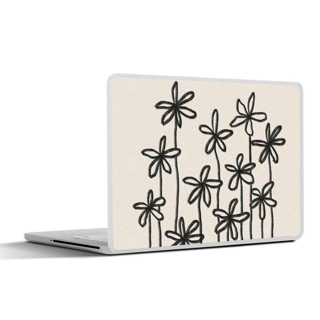 MuchoWow Laptop Aufkleber Sticker Cover Blumen - Pflanzen - Pastell - Abstrakt 30x21 cm - Sticker für Laptop - Selbstklebend