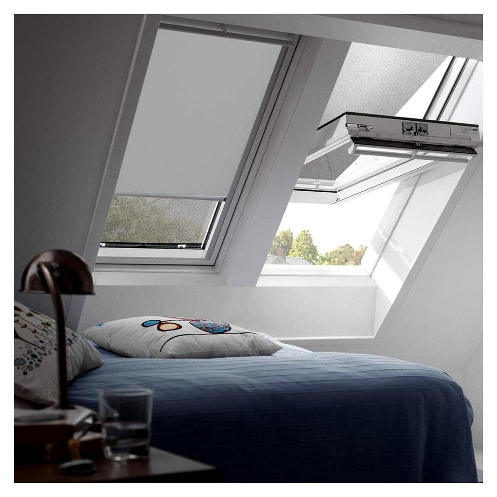 Verdunkelungsrollo DKL CK06 / Bedienart: Manuell / Farbe: Uni Grau / Fenstergröße: CK06 / Fenstertypen: GGU, GGL, GPU, GPL, GTU, GTL, GXU, GXL