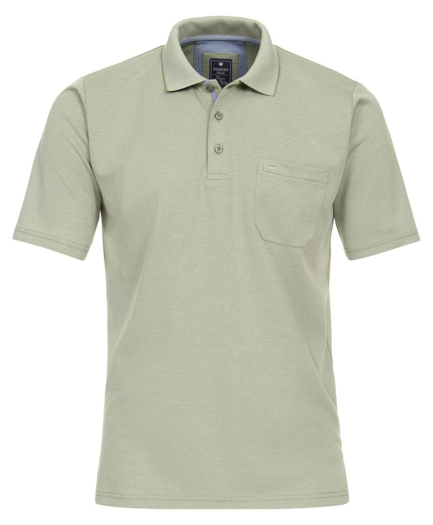 REDMOND Casual Herren Polo-Shirt Kurzarm Regular-Fit Jersey Organic/Grün 5XL