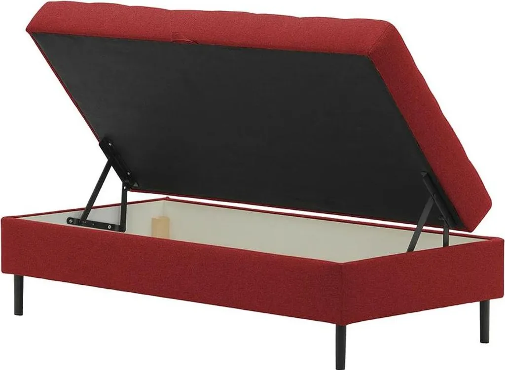 Pouf avec coffre de rangement Ludo-Malmo 63 - Tabouret coffre gris clair