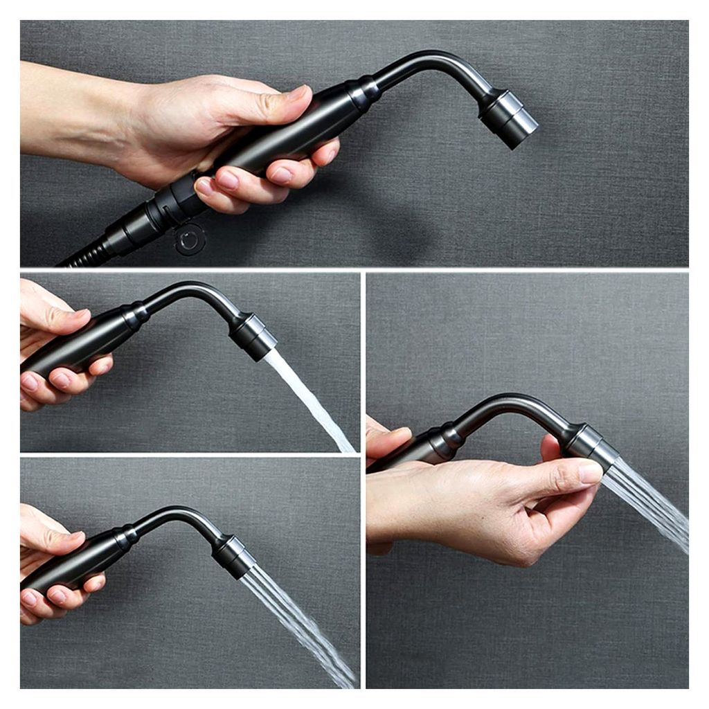 Bidet Brausebrause Schwarz Bidet Handbrause Handbrause for Toilettengarnitur Messing mit Schlauch Kaltwasser Kein Bohren Tuch Windel Toilettenbraus...