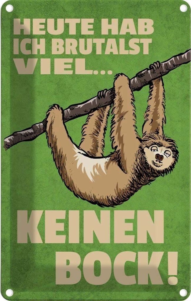 vianmo Blechschild 18x12 cm heute habe ich brutalst viel Dekoration Spruch Zitat