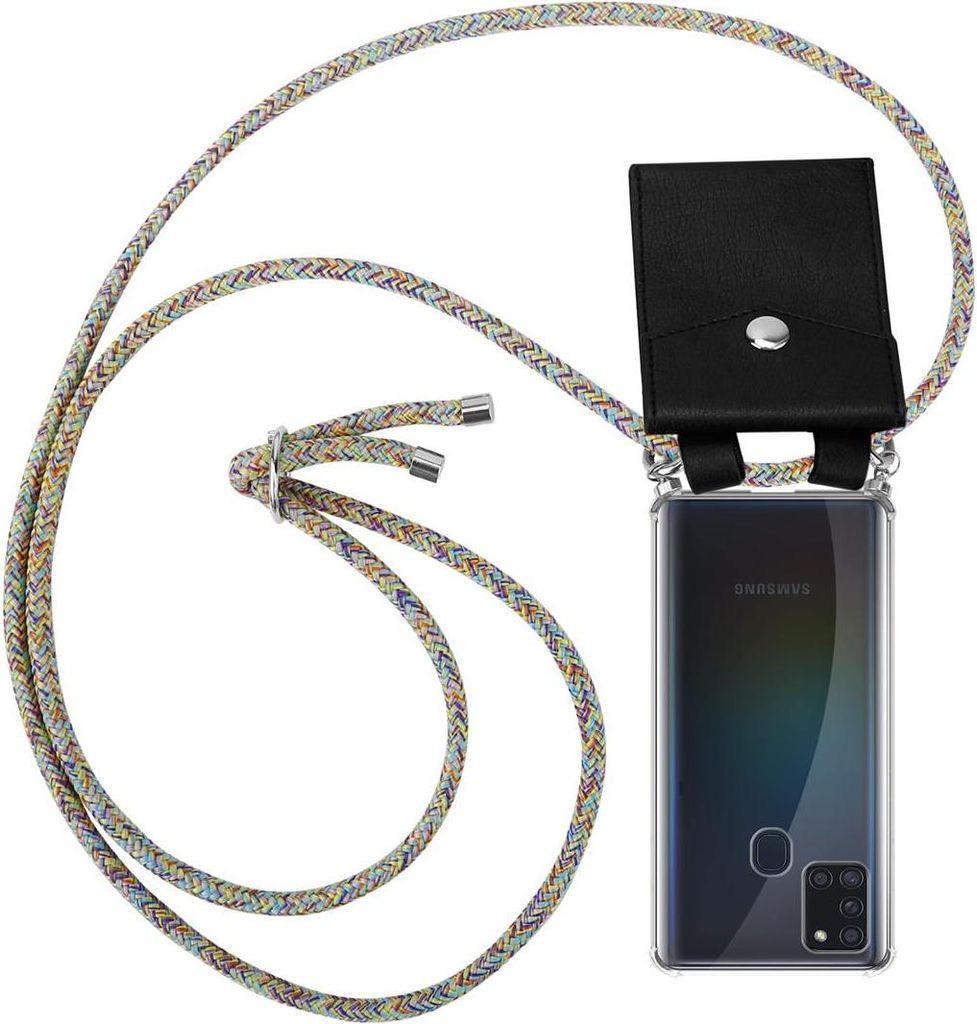 Cadorabo Schutzhülle für Samsung Galaxy A21s Hülle in Gelb Handy Kette Kordel abnehmbares Etui