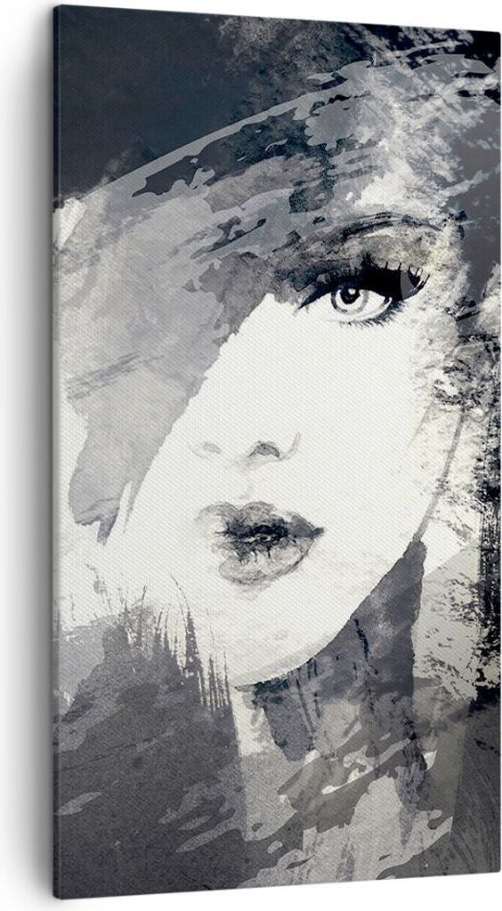 Bild auf Leinwand - Leinwandbild - Frau Gesicht - 45x80cm - Wand Bild - Wanddeko - Wandbilder - Leinwanddruck - Bilder - Kunstdruck - Wanddekoratio...
