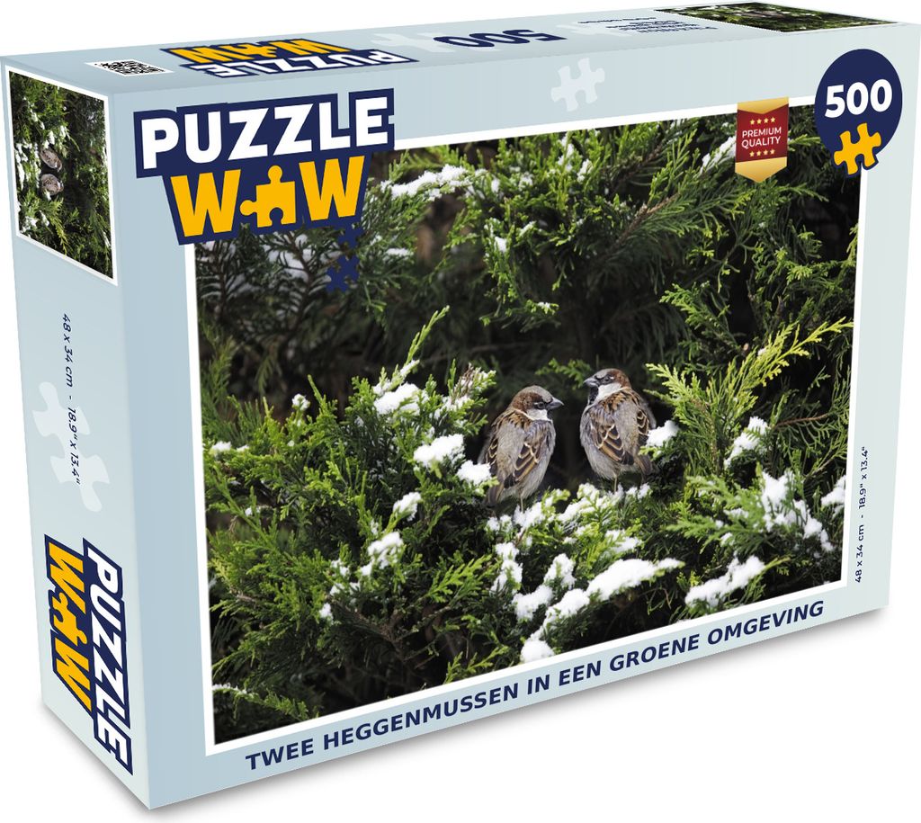 MuchoWow Puzzle 500 Teile Zwei Feldsperlinge in einer grünen Umgebung - 500 Teile - Kinder - Selberbauen - Puzzlespiele