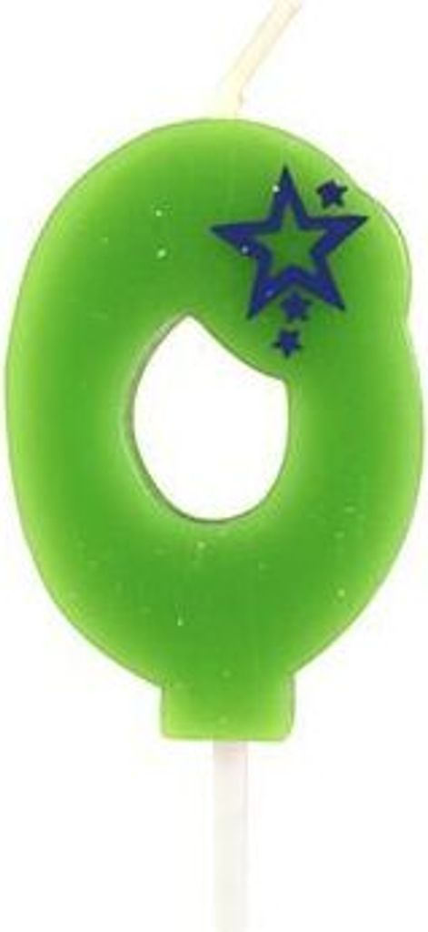 Papstar Zahlenkerzen Mini 6,8 cm grün "0", 15 Stück