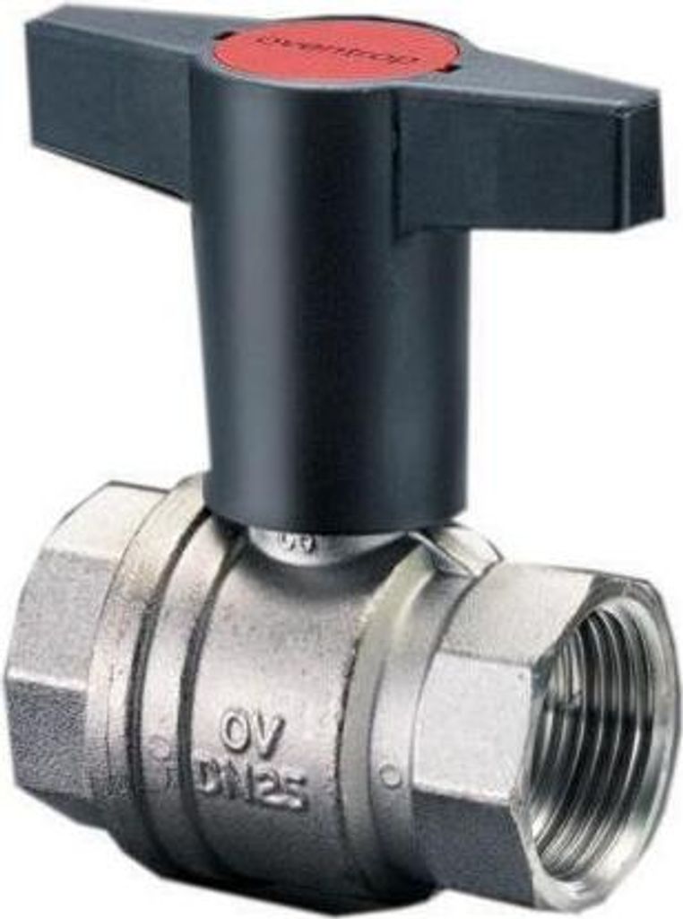 Oventrop Knebelgriff-Kugelhahn Optibal PN 16, Messing DN 40, 1 1/2" IG 1077112