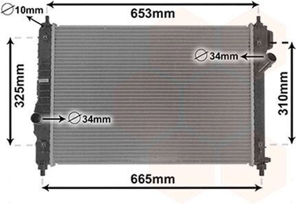 VAN WEZEL 08002064 - OE 95227749 Kühler, Motorkühlung für Aveo (T250, T255)