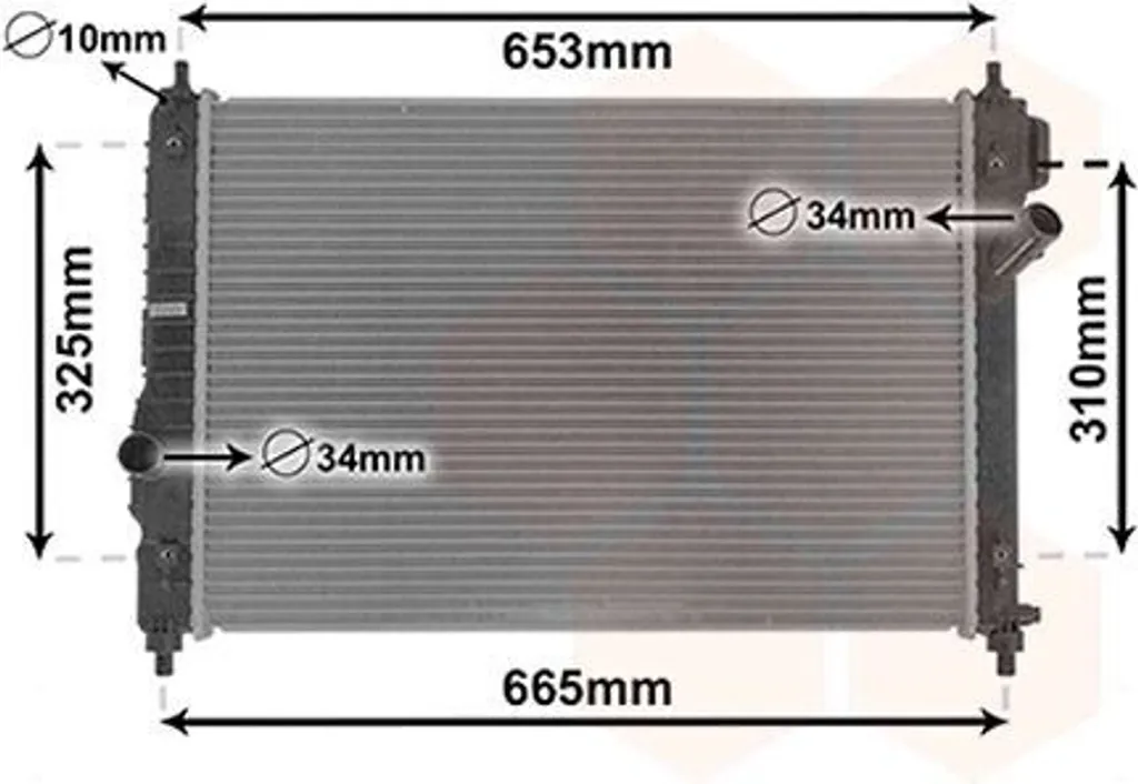Radiateur moteur en aluminium VAN WEZEL 08002064 pour Chevrolet T255