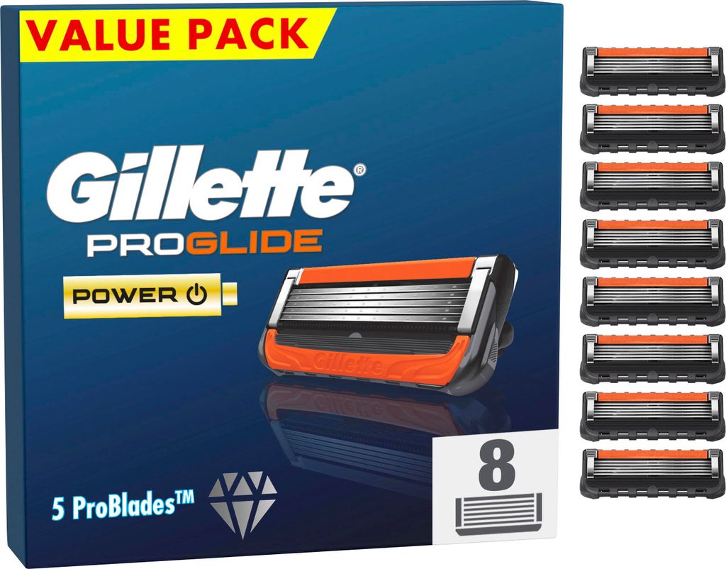 GILLETTE Proglide Power Rasierklingen für Herren, 8 Stück, 5 Klingen