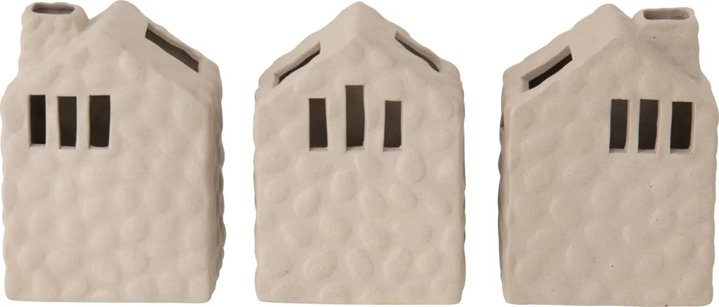 Vase en porcelaine greige assortiment de 3 modèles J-Line Maison Déco