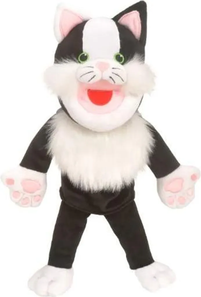 Marionnette à Main Chat Rigolo pour Théâtre Enfant - Jouet en Tissu