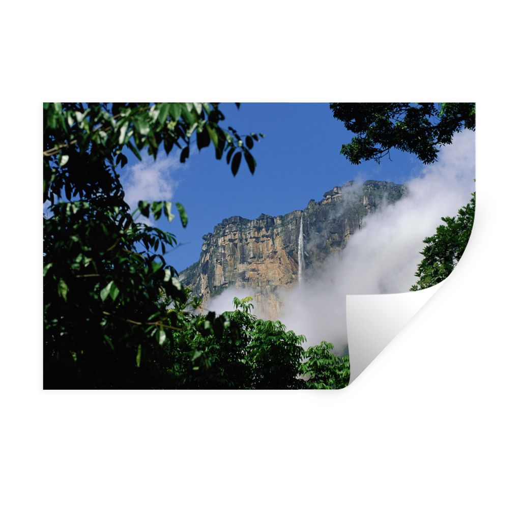 MuchoWow Wandtattoo Wandsticker Wandaufkleber Wasserfall - Venezuela - Wasser - Baum 60x40 cm Selbstklebend und Repositionierbar - Wierderverwend...