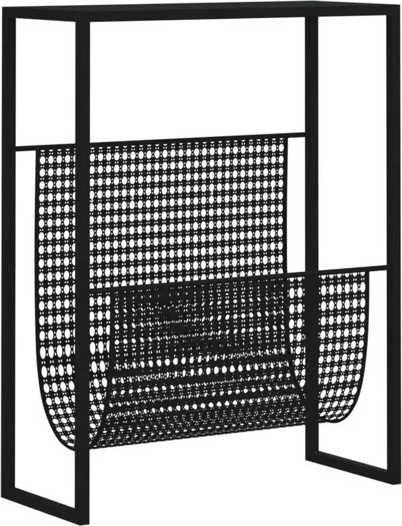Range-revues moderne en métal noir pour salon et bureau - Format XL