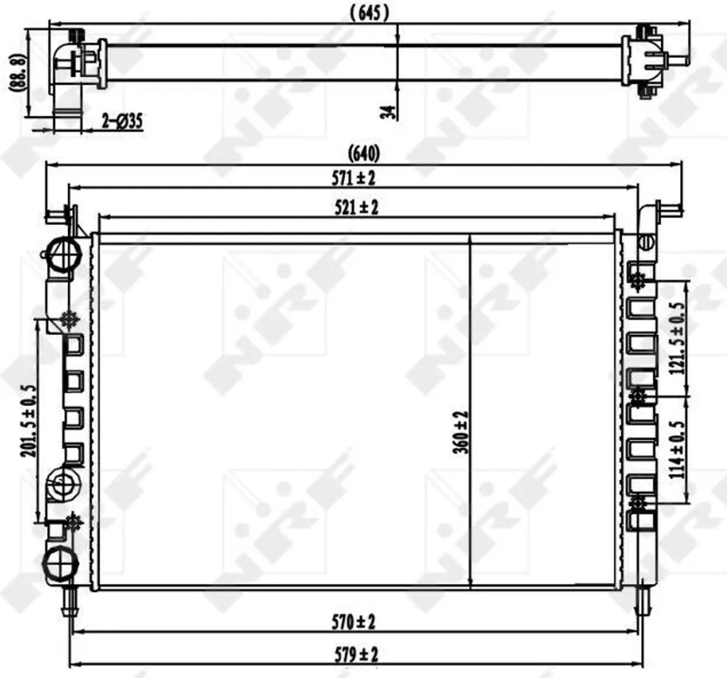 Radiateur moteur alu NRF 58219 haute performance pour Palio et Strada
