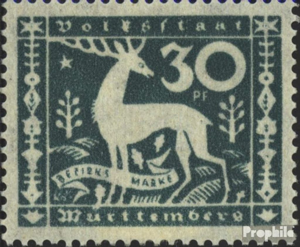 Briefmarken Württemberg 1920 Mi D147 Gefälligkeitsentwertung gestempelt Abschiedsausgabe
