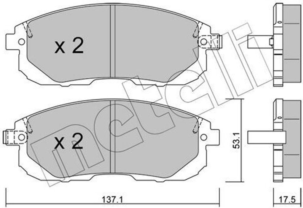 METELLI Bremsbeläge Satz Vorne Bremsklötze für NISSAN JUKE (F15) 22-0876-1