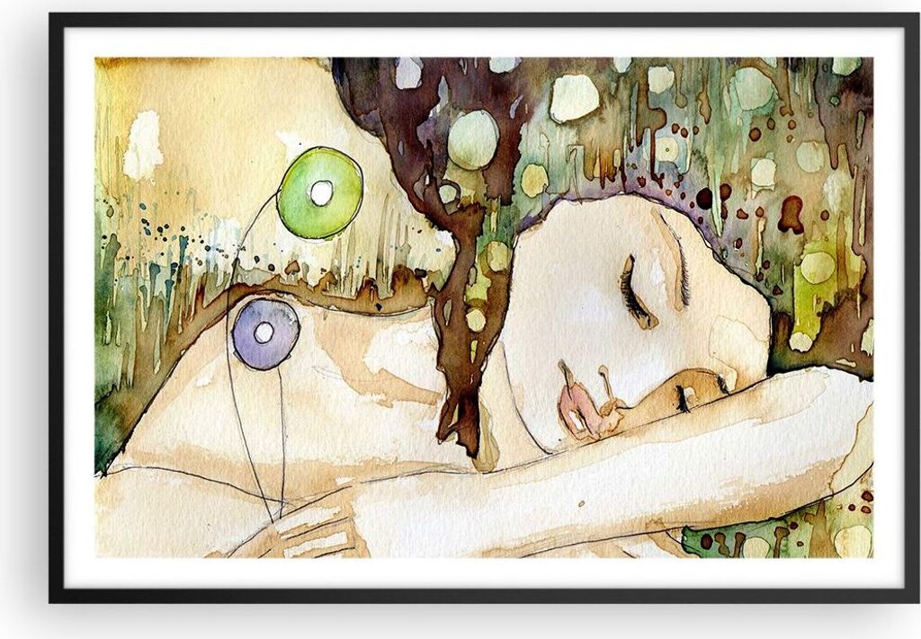 Gerahmtes Poster - Schwarzer Rahmen - Frau modern - 91,5x61 cm - Wand Bild - Wanddeko - Wandbilder - Kunstposter - Wandposter - Bilderrahmen - Bild...