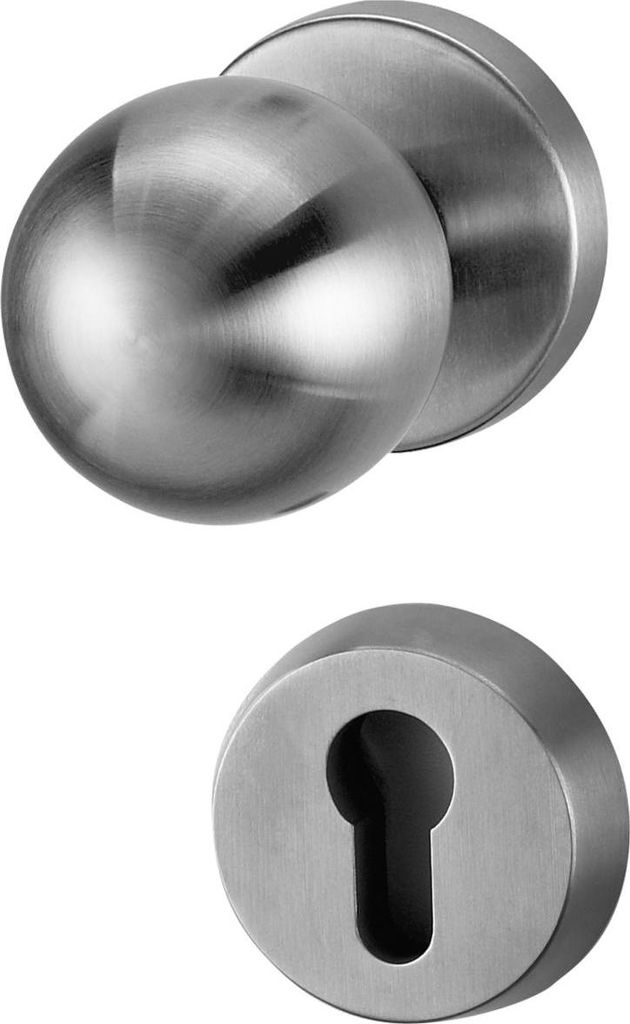 Griffwerk SCHUTZROSETTEN-GARNITUR -Edelstahl matt Schutzrosettengarnitur -Knopf R4 -PZ -ohne Kombi-Innenrosettensatz