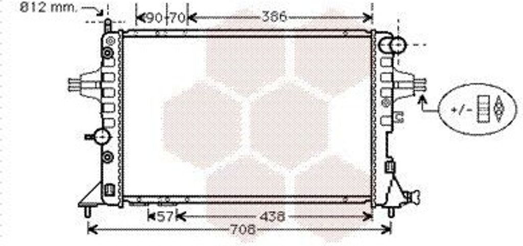 VAN WEZEL 37002329 Kühler Wasserkühler Motorkühler für OPEL Astra G CC (T98) Zafira A (T98) Astra G Caravan (T98) ASTRA G Cabriolet (F67)