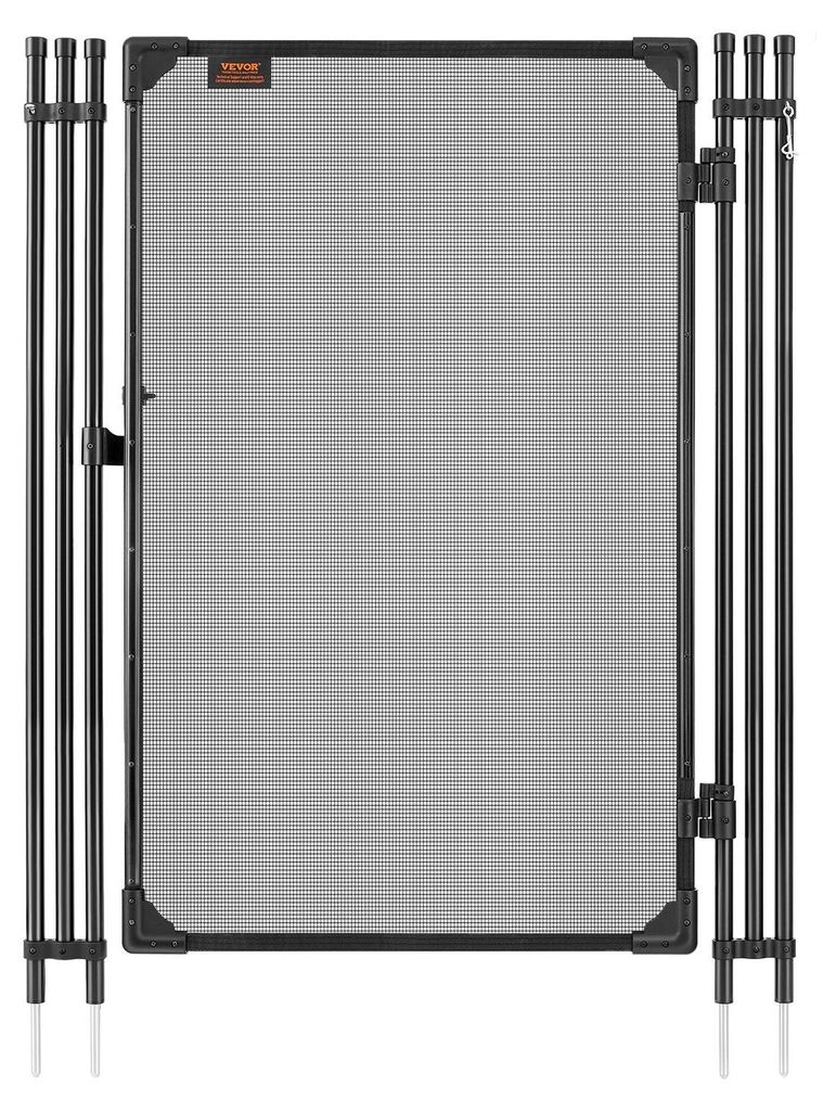 Pool Fence Gate, 1.2 x 0.75 m Inground Swimming Pool Fences Gate, Outdoor Security Fencing Door Kit with Metal Latch, 352 gsm Teslin PVC Mesh, Roun...