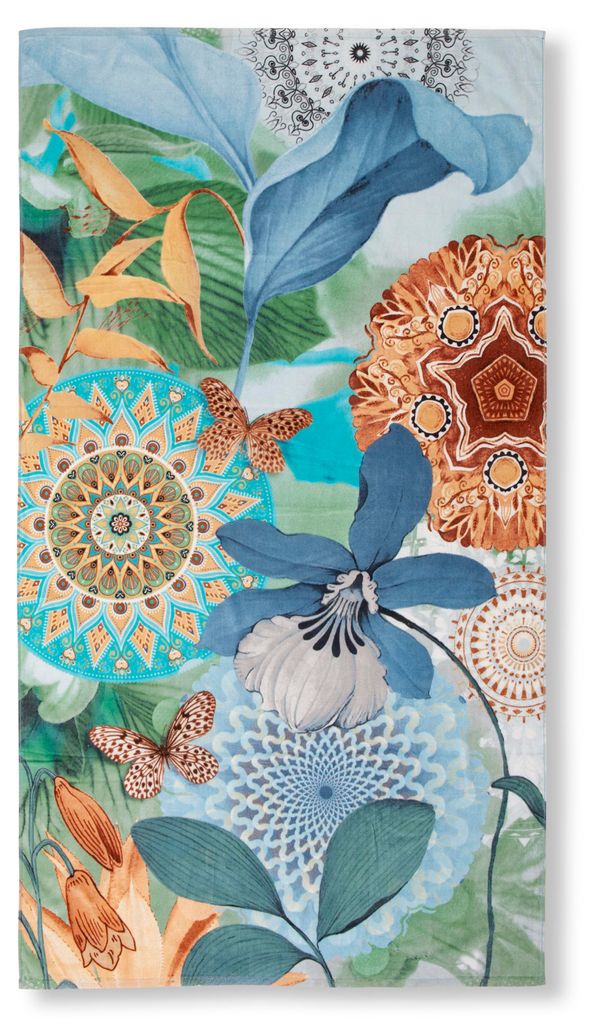 Beach towel HIP 100x180 cm - mandalas and leaves