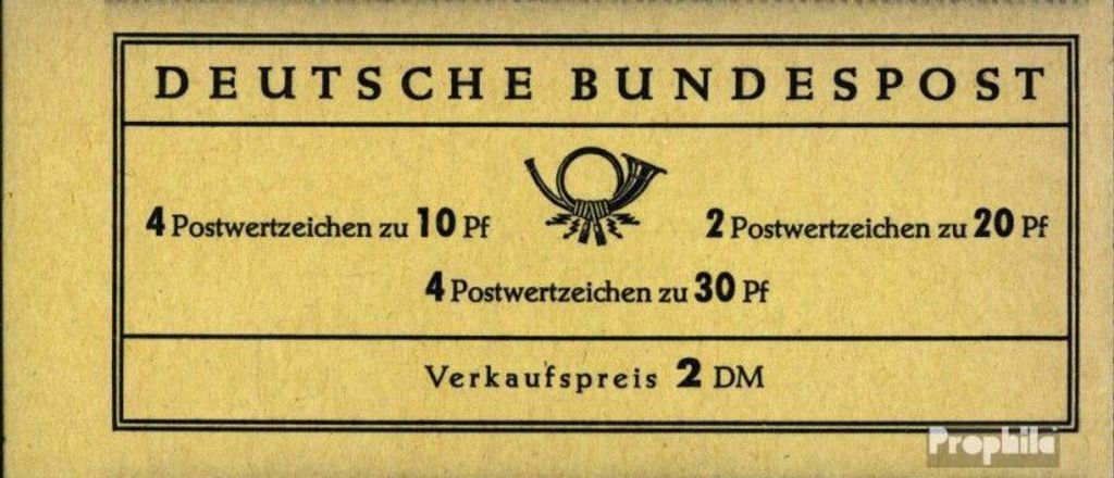 Briefmarken BRD (BR.Deutschland) 1967 Mi MH12au (kompl.Ausg.) postfrisch Brandenburger Tor