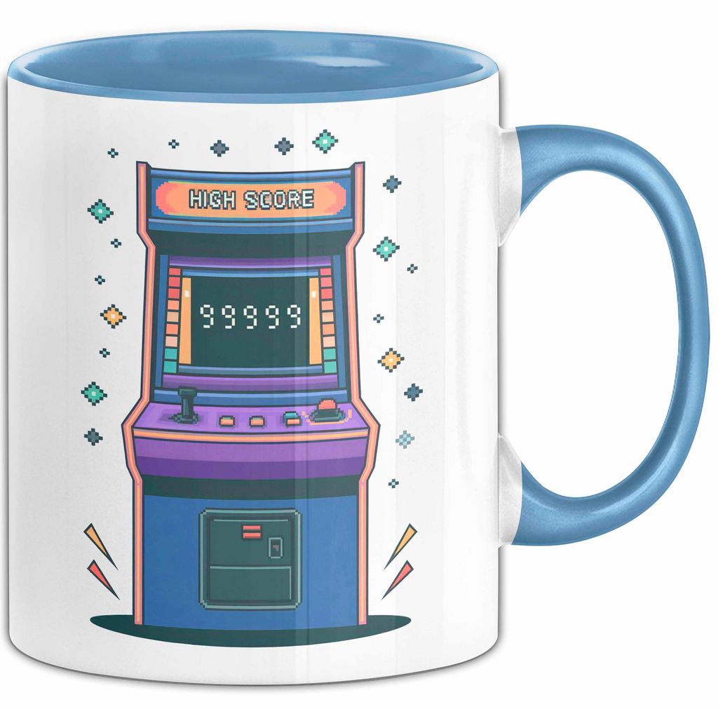 Arcade Enthusiast Tasse Geschenk Lustige Geschenkidee Spruch Für Highscore Jäger (Blau)
