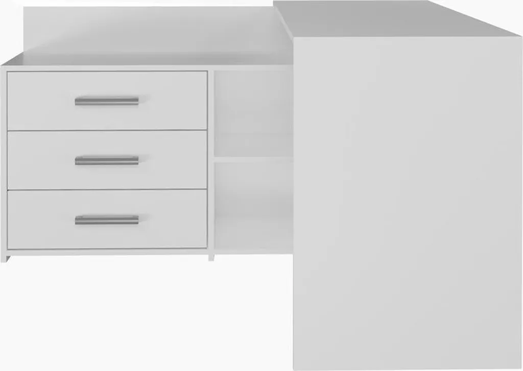 Bureau avec commode MIKOL blanc design moderne pour espace de travail