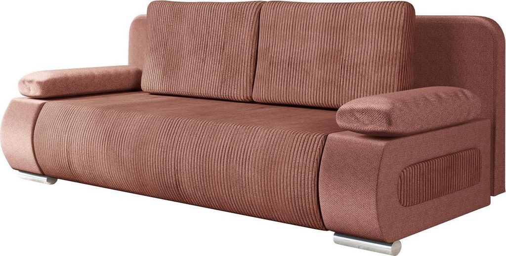 MIRJAN24 Schlafsofa Emma Cord, Sofa mit Bettkasten und Schlaffunktion, Polstersofa Couch vom Hersteller (Farbe: Poso 29 + Kronos 29)