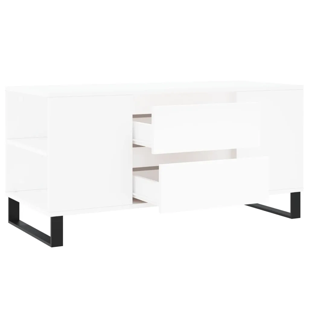 Tavolino Salotto Bianco 102 cm | Sicuro per Famiglie in Legno Durevole