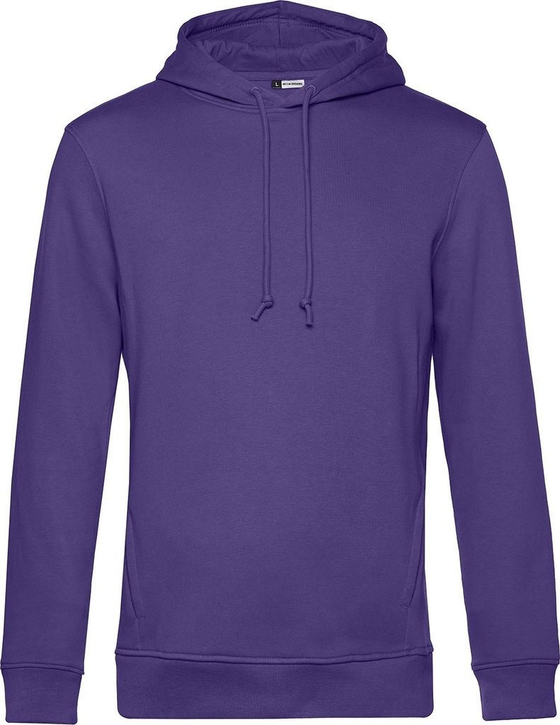 B&C - Kapuzenpullover, Baumwolle aus biologischem Anbau für Herren RW7937 (M) (Kräftiges Violett)